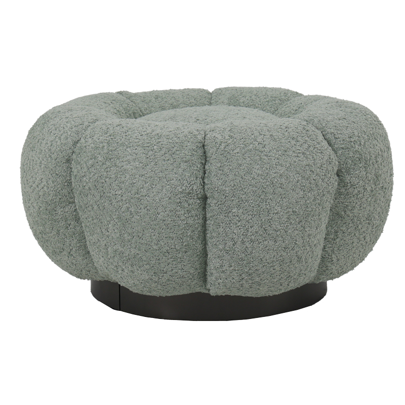 Stol Nester pakoworld pëlhurë boucle në ngjyrë jeshile të çelur D60x31cm