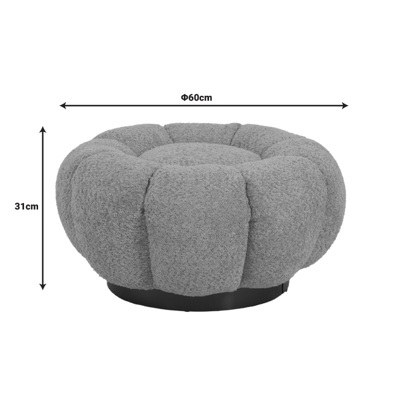Stol Nester pakoworld pëlhurë boucle në ngjyrë jeshile të çelur D60x31cm