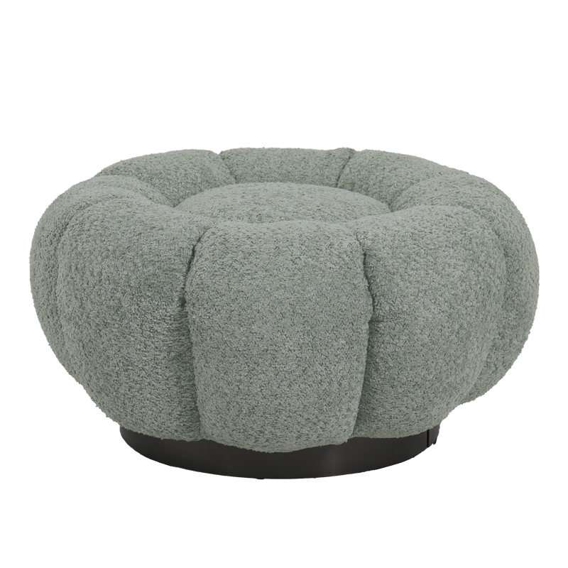 Stol Nester pakoworld pëlhurë boucle në ngjyrë jeshile të çelur D60x31cm