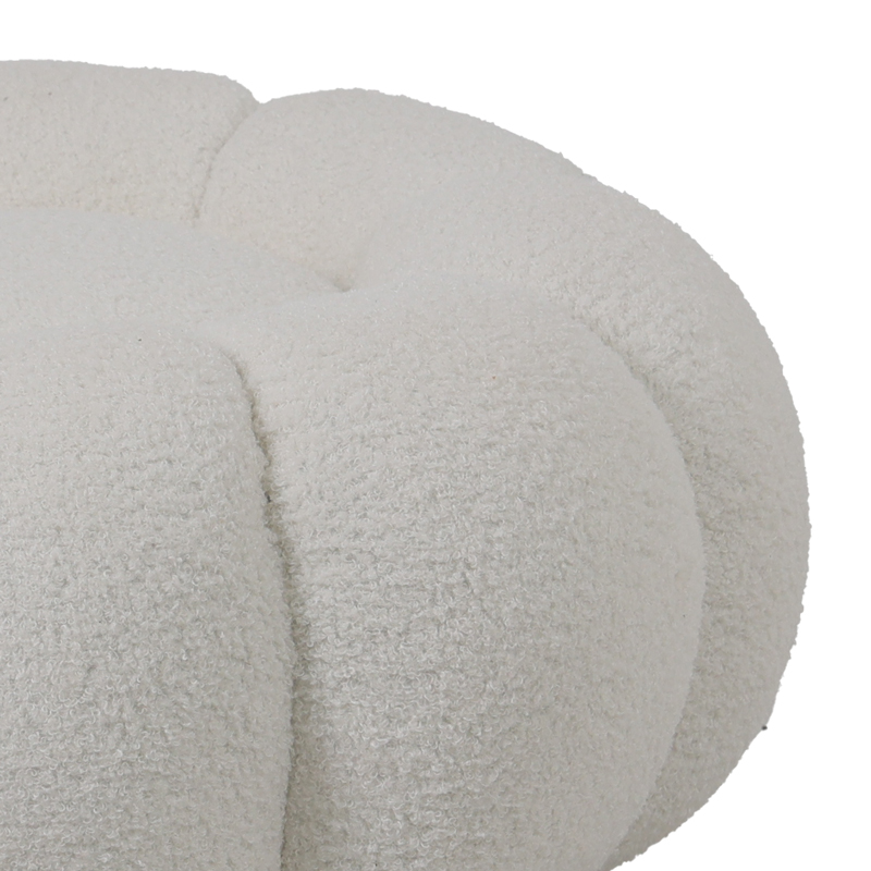 Stol Nester pakoworld boucle pëlhurë në ngjyrë të bardhë D60x31cm