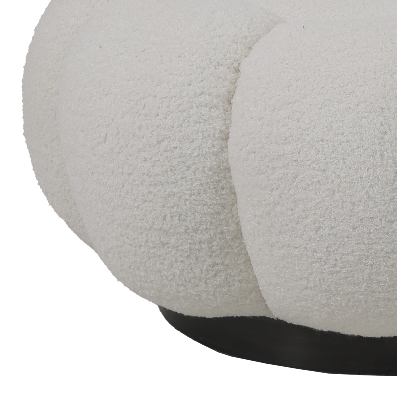 Stol Nester pakoworld boucle pëlhurë në ngjyrë të bardhë D60x31cm