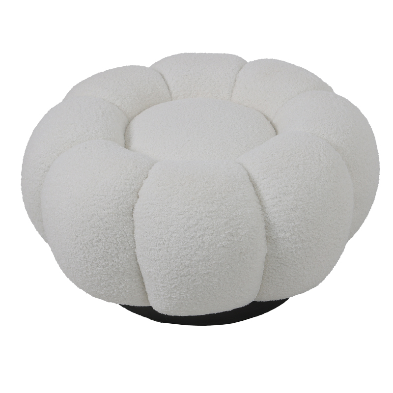 Stol Nester pakoworld boucle pëlhurë në ngjyrë të bardhë D60x31cm