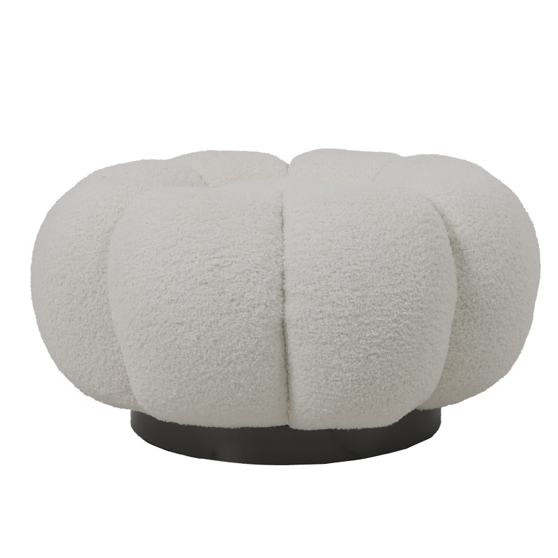 Stol Nester pakoworld boucle pëlhurë në ngjyrë të bardhë D60x31cm