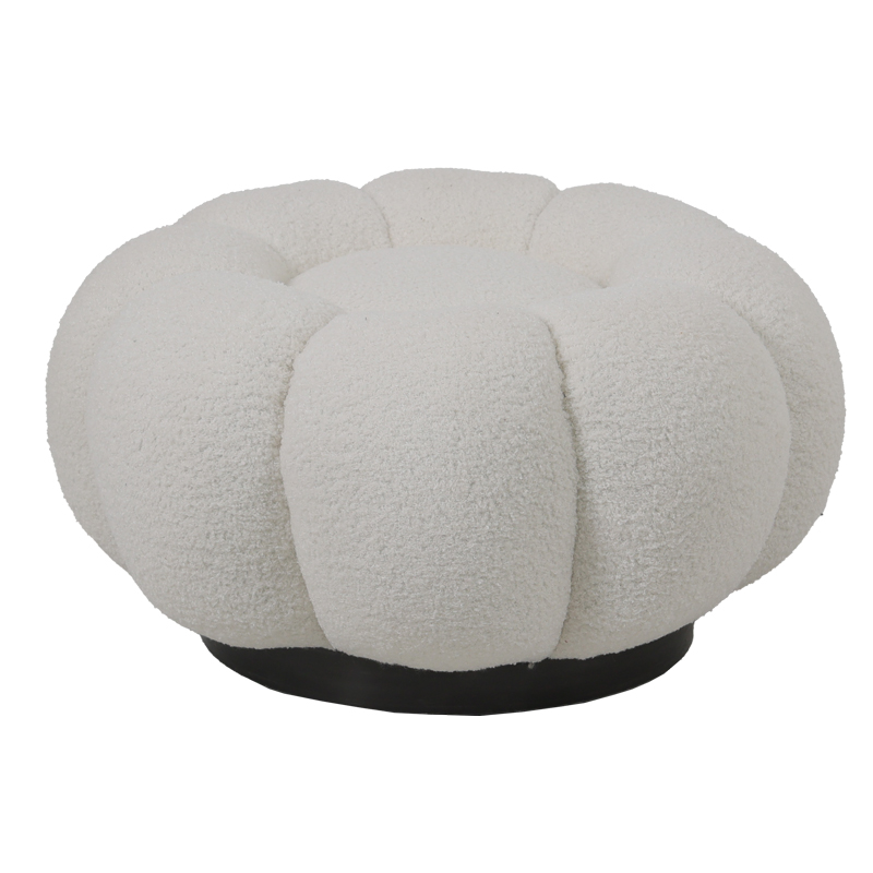 Stol Nester pakoworld boucle pëlhurë në ngjyrë të bardhë D60x31cm