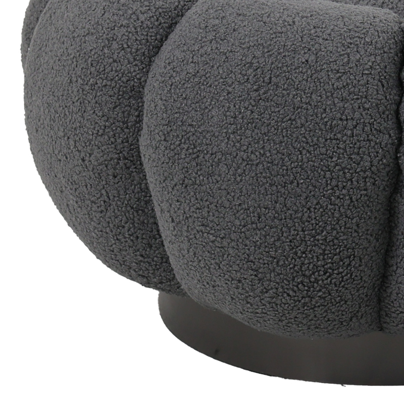 Stol Nester pakoworld pëlhurë boucle në ngjyrë gri D60x31cm