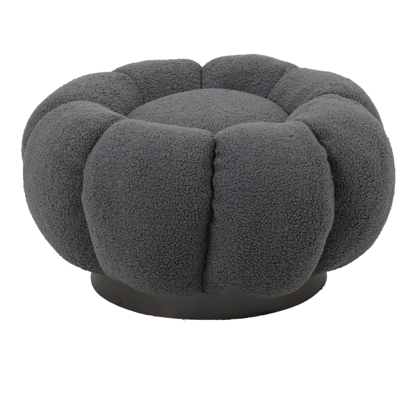 Stol Nester pakoworld pëlhurë boucle në ngjyrë gri D60x31cm