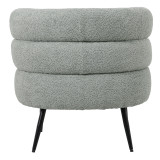 Kolltuk Foleja pakoworld pëlhurë boucle në ngjyrë jeshile të çelur me këmbë metalike të zeza 76x75x72cm