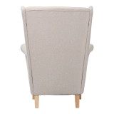 Fotel - bergère Malei pakoworld pëlhurë krem-këmbë druri 85x93x100cm