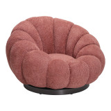 Fotel rrotullues Nester pakoworld me pëlhurë boucle në ngjyrë molle të kalbur 98x97x69cm