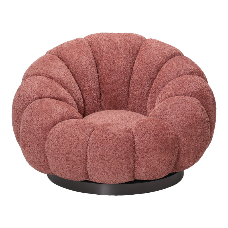 Fotel rrotullues Nester pakoworld me pëlhurë boucle në ngjyrë molle të kalbur 98x97x69cm