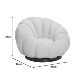 Fotel rrotullues Nester pakoworld me pëlhurë boucle në ngjyrë molle të kalbur 98x97x69cm