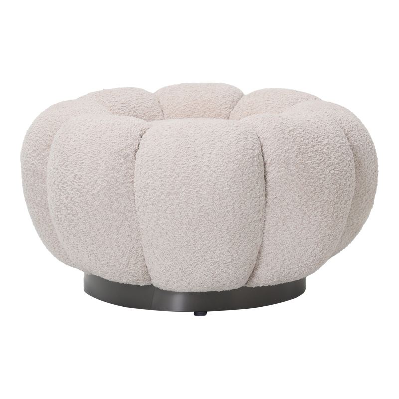 Stol Nester pakoworld pëlhurë boucle në ngjyrë bezhë D60x31cm