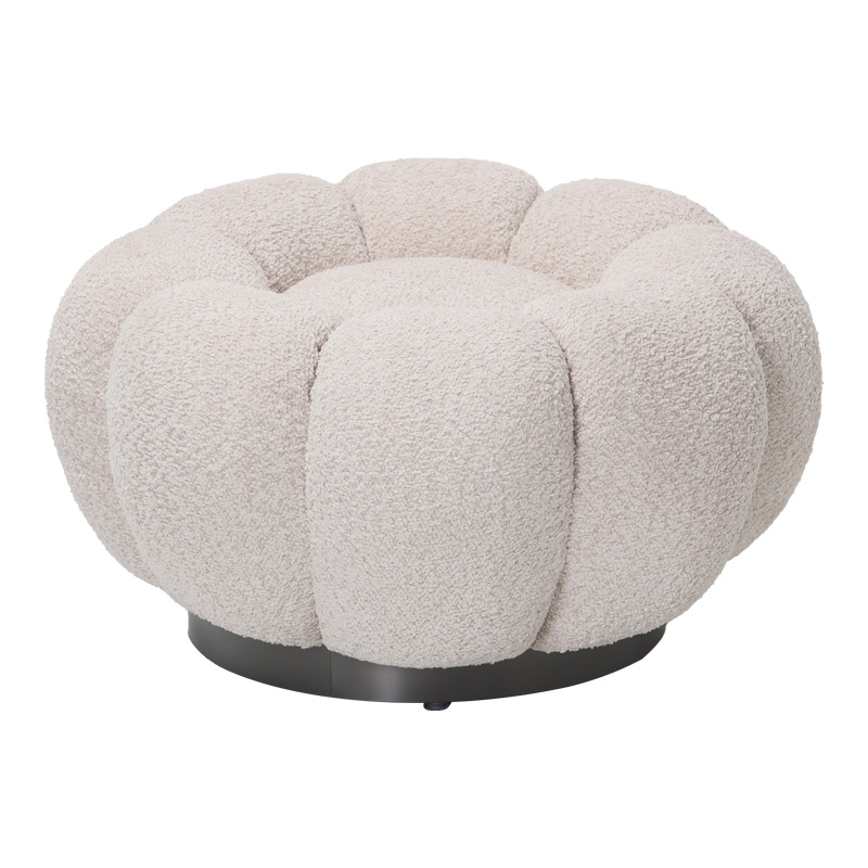 Stol Nester pakoworld pëlhurë boucle në ngjyrë bezhë D60x31cm
