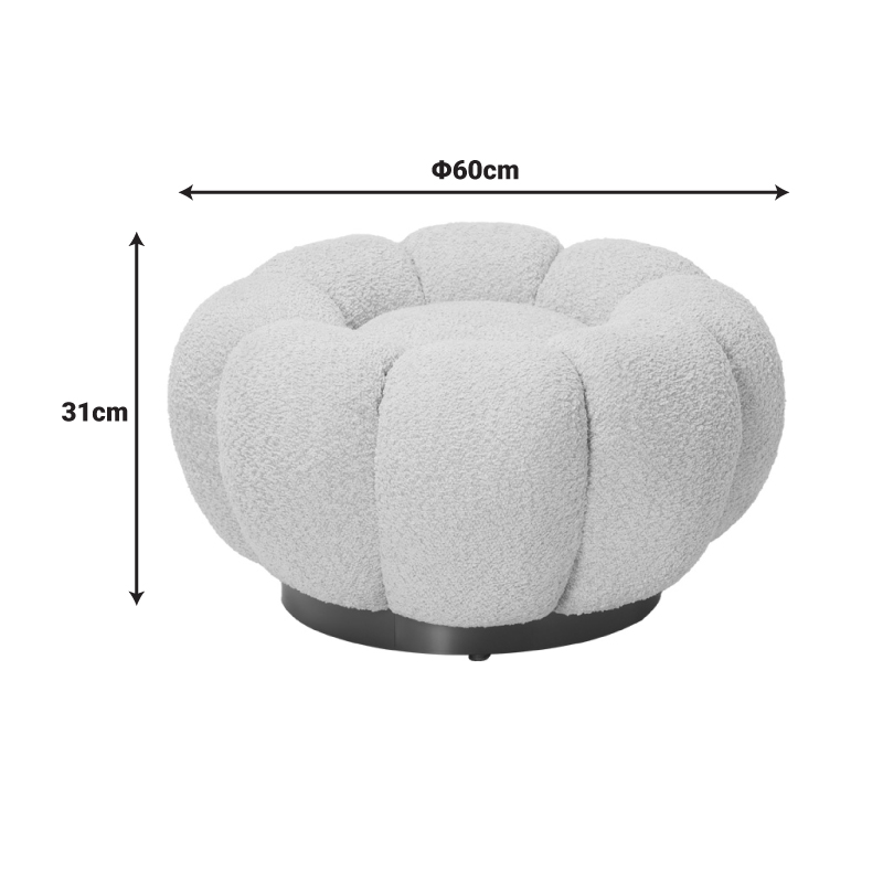 Stol Nester pakoworld me pëlhurë boucle në ngjyrë molle të kalbur D60x31cm