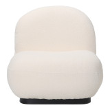 Fotel Rosalie pakoworld me pëlhurë krem teddy-bazë e zezë 85x82x77cm