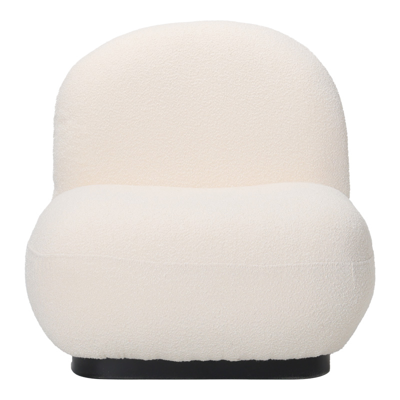 Fotel Rosalie pakoworld me pëlhurë krem teddy-bazë e zezë 85x82x77cm