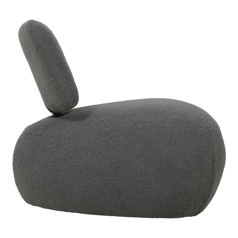 Fotel Stonie pakoworld me pëlhurë bouclé anthracite 67x73x67cm