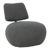 Fotel Stonie pakoworld me pëlhurë bouclé anthracite 67x73x67cm