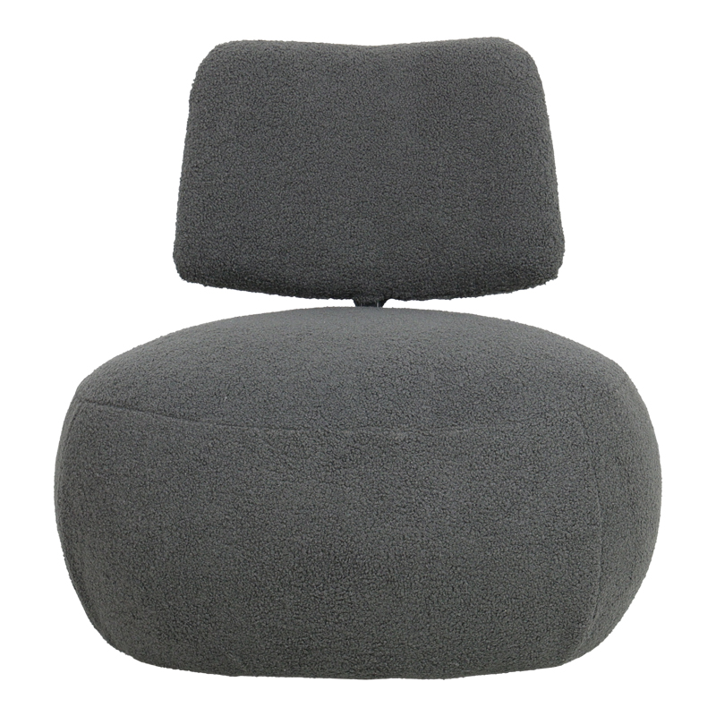 Fotel Stonie pakoworld me pëlhurë bouclé anthracite 67x73x67cm