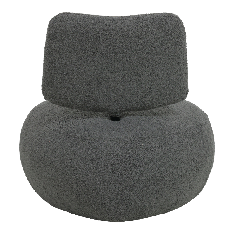 Fotel Stonie pakoworld me pëlhurë bouclé anthracite 67x73x67cm