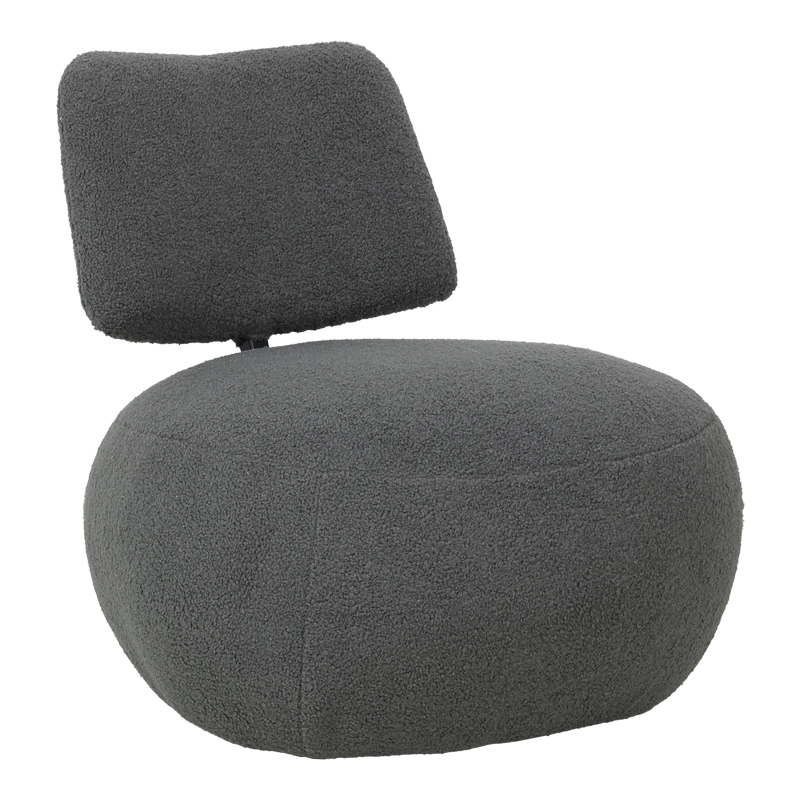 Fotel Stonie pakoworld me pëlhurë bouclé anthracite 67x73x67cm
