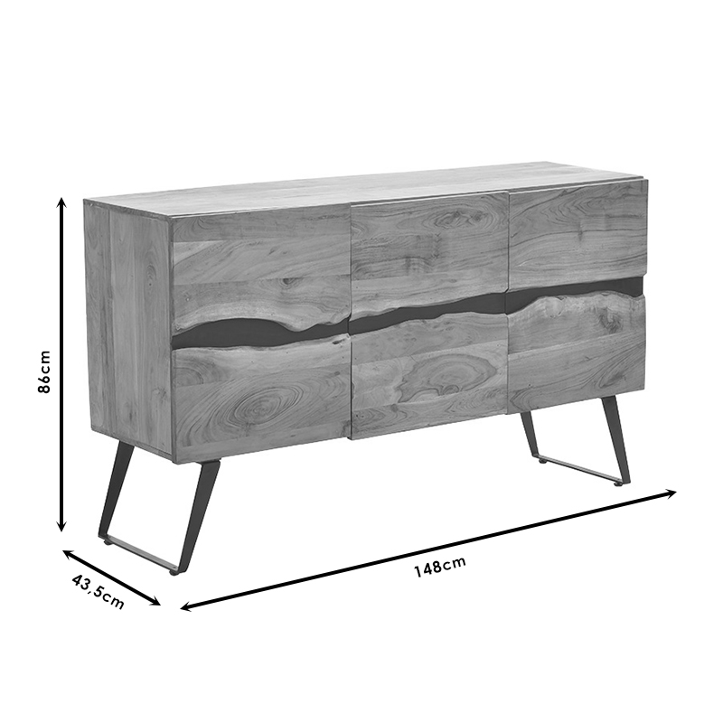 Dollap Imena pakoworld dru masiv 4cm natyral-i zi 148x43.5x86cm