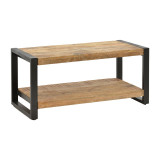 Tavolinë kafeje Miles pakoworld dru mango masiv natyral-i zi 100x45x45.5cm