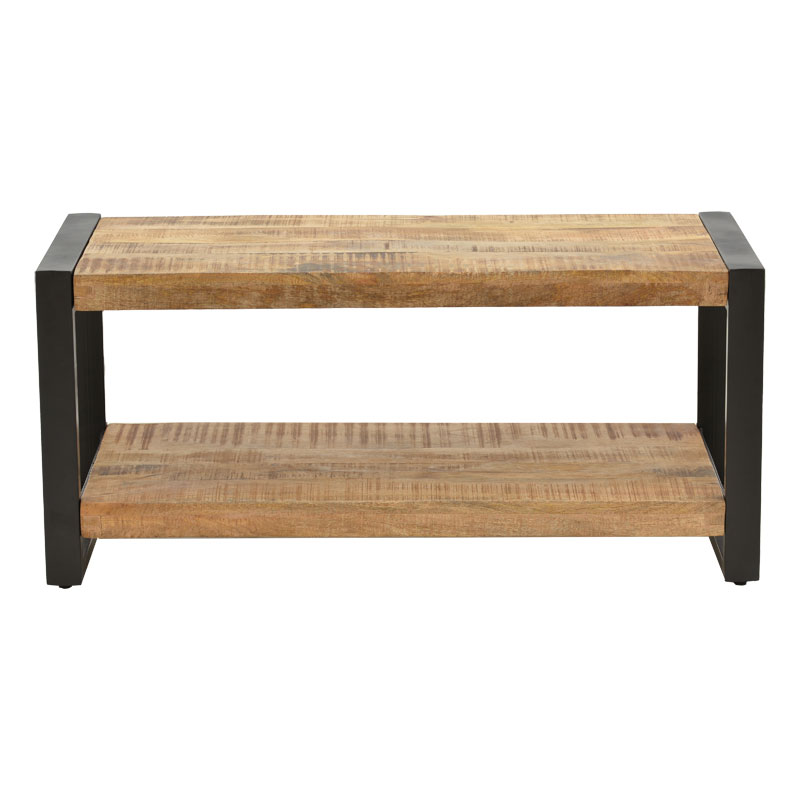 Tavolinë kafeje Miles pakoworld dru mango masiv natyral-i zi 100x45x45.5cm