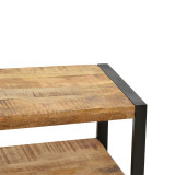 Tavolinë kafeje Miles pakoworld dru mango masiv natyral-i zi 100x45x45.5cm