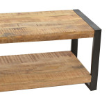 Tavolinë kafeje Miles pakoworld dru mango masiv natyral-i zi 100x45x45.5cm