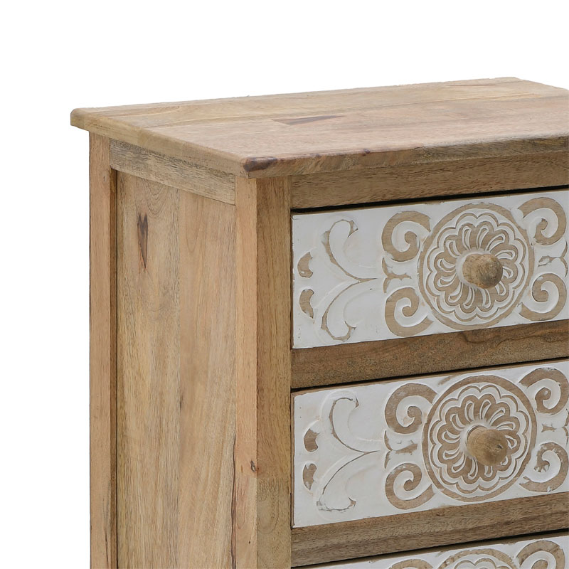 Sirtar druri i gdhendur Inart 3-50-245-0017 natyral-bardhë 50x32x61cm