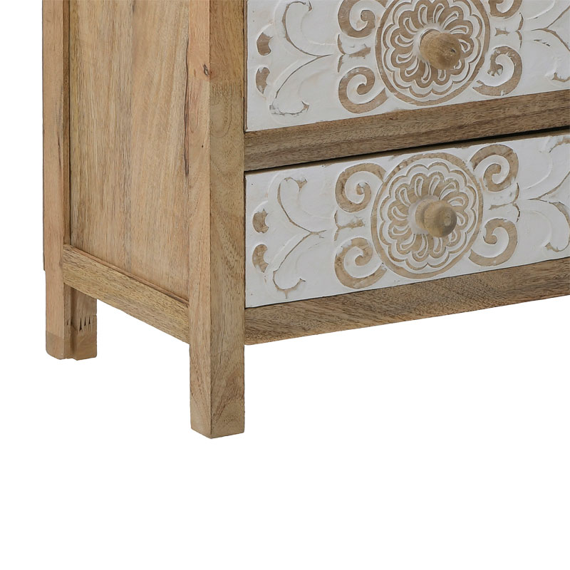 Sirtar druri i gdhendur Inart 3-50-245-0017 natyral-bardhë 50x32x61cm