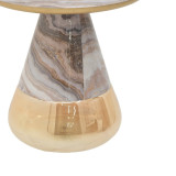 Tavolinë kafeje Boundar Inart metal-xham gri-ar D50x49cm
