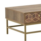 Tavolinë kafeje Brilo Inart dru kafe-ar 101x59x43cm