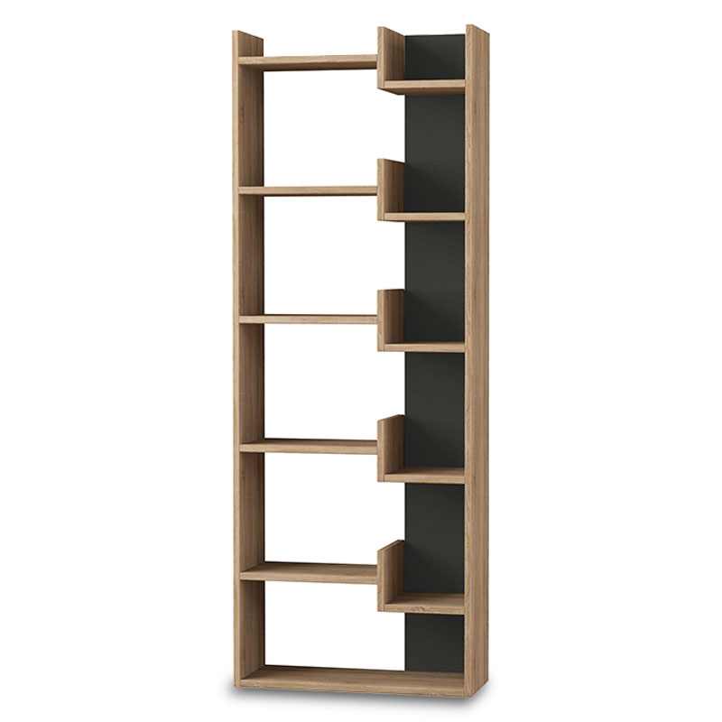 Bibliotekë Oppa pakoworld bibliotekë OAK e errët - antracit 61x22x162cm