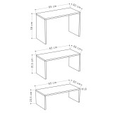 Set tavolinash kafeje Kantar pakoworld me 3 copë në ngjyrë të bardhë antike - mokë 65x30x39cm