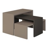 Set tavolinash kafeje Kantar pakoworld me 3 copë në ngjyrë antracit - moka 65x30x39cm