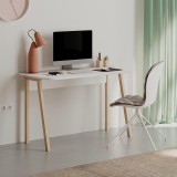 Tavolinë studimi Malia pakoworld në ngjyrë të bardhë-natyrale-mokë 120x60.5x75cm