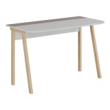 Tavolinë studimi Malia pakoworld në ngjyrë të bardhë-natyrale-mokë 120x60.5x75cm
