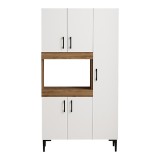 Kabinet kuzhine Defne pakoworld në ngjyrë të bardhë-arre 89x37.5x160cm