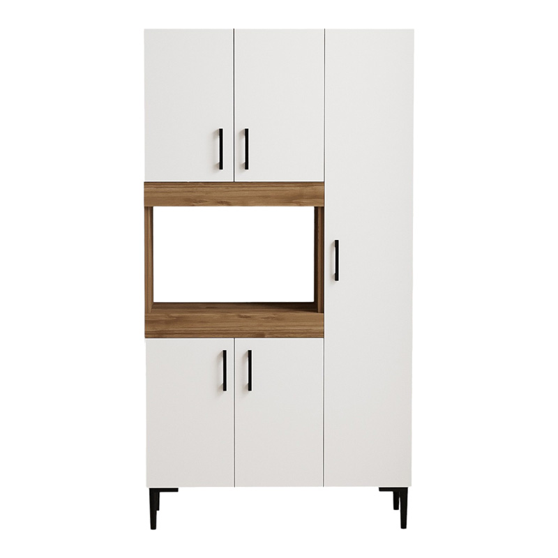 Kabinet kuzhine Defne pakoworld në ngjyrë të bardhë-arre 89x37.5x160cm