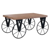 Tavolinë kafeje Bike pakoworld në ngjyrë të zezë-arre 85x55x41cm