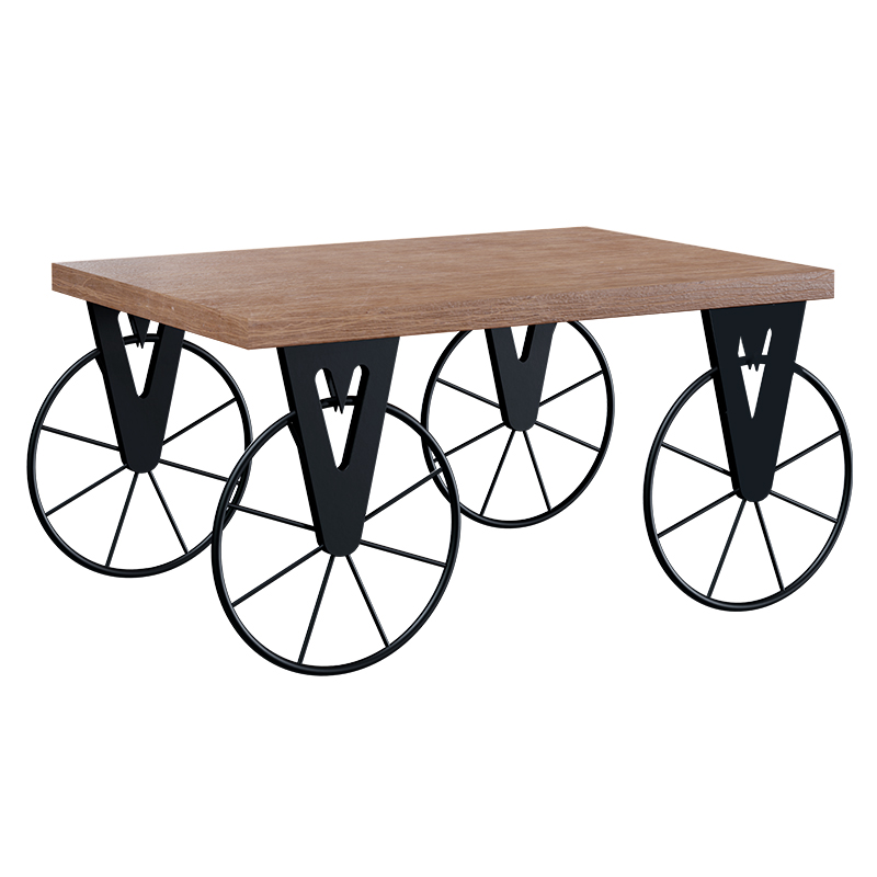 Tavolinë kafeje Bike pakoworld në ngjyrë të zezë-arre 85x55x41cm