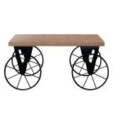 Tavolinë kafeje Bike pakoworld në ngjyrë të zezë-arre 85x55x41cm