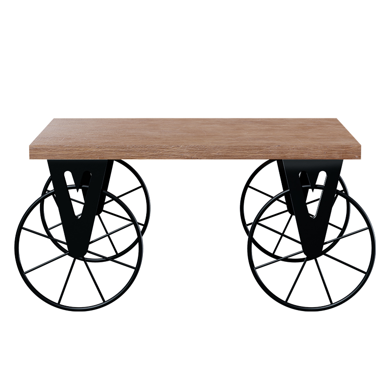 Tavolinë kafeje Bike pakoworld në ngjyrë të zezë-arre 85x55x41cm