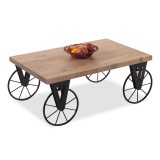 Tavolinë kafeje Bike pakoworld në ngjyrë të zezë-arre 85x55x41cm