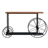 Konsolë Bike pakoworld në ngjyrë të zezë-arre 148x28x85cm