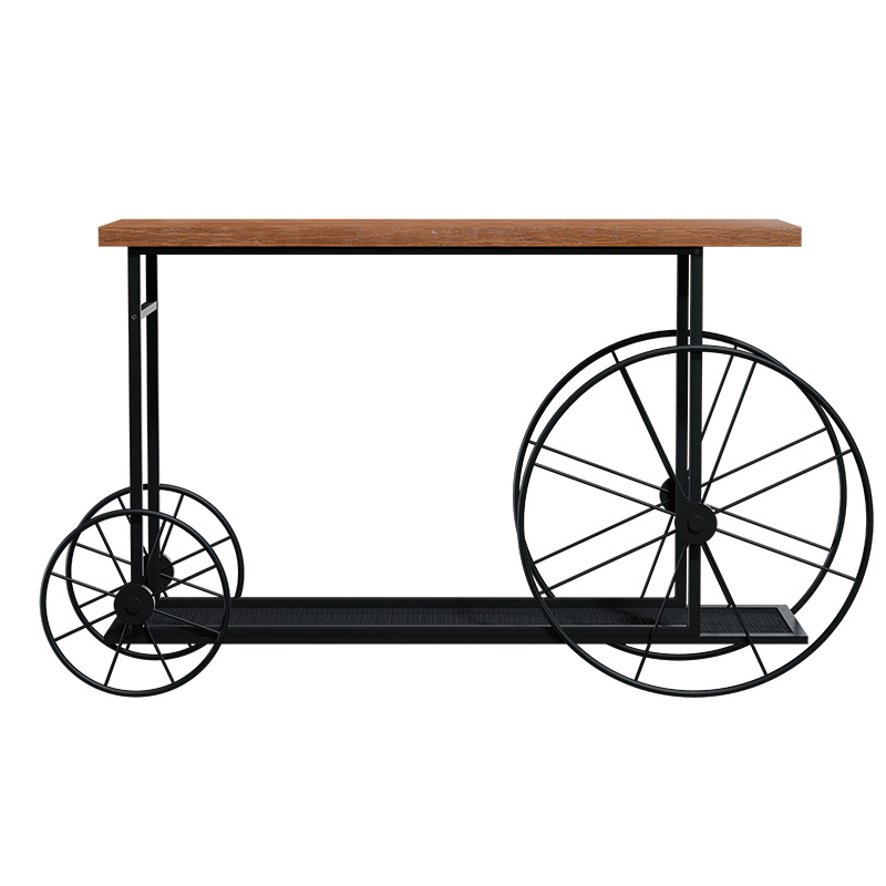 Konsolë Bike pakoworld në ngjyrë të zezë-arre 148x28x85cm