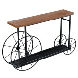 Konsolë Bike pakoworld në ngjyrë të zezë-arre 148x28x85cm