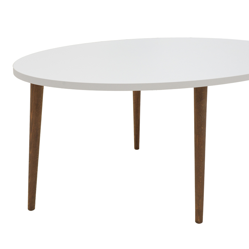 Tavolinë kafeje Barton pakoworld e bardhë-kafe 90x45x40cm